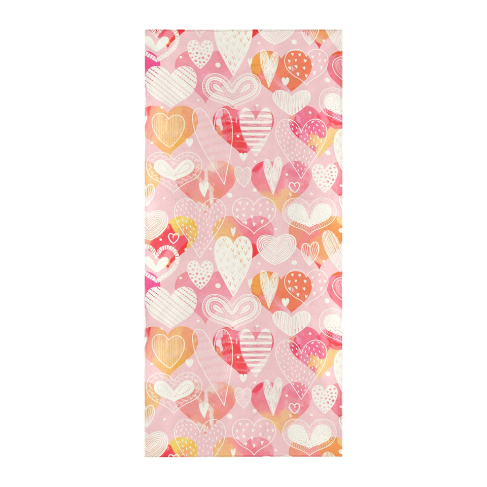 Hand drawn heart design pattern Beach Towel