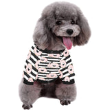 Donuts pink icing striped pattern All Over Print Pet Dog Round Neck Fuzzy Shirt