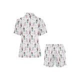 cute mermaid dolphin fish starfish pattern Women's V-Neck Short Pajama Set