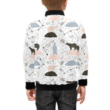 Polar bears star poka dot pattern Kids' Boys' Girls' Bomber Jacket
