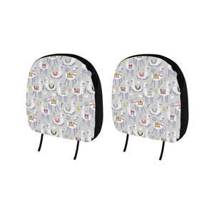 Cute Llama Alpaca pattern Car Headrest Cover