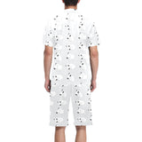 Bull Terrier Pattern Print Design 01 Men's V-Neck Short Pajama Set