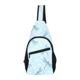 Dragonfly pattern blue background All Over Print Chest Bag