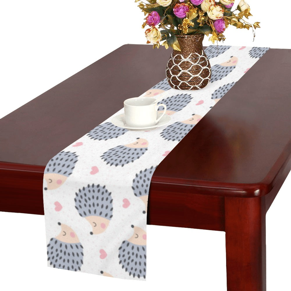 Hedgehog Pattern Print Design 04 Table Runner