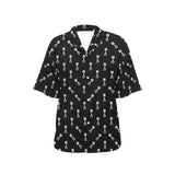 Engine Piston Black Theme Pattern Print Design 03 Women's All Over Print Hawaiian Shirt