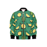 Durian pattern green background Kids' Boys' Girls' Bomber Jacket