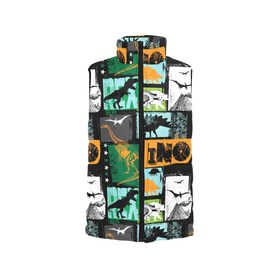 dinosaurs print pattern Women's Padded Vest