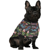 Dragons flower pattern All Over Print Pet Dog Round Neck Fuzzy Shirt