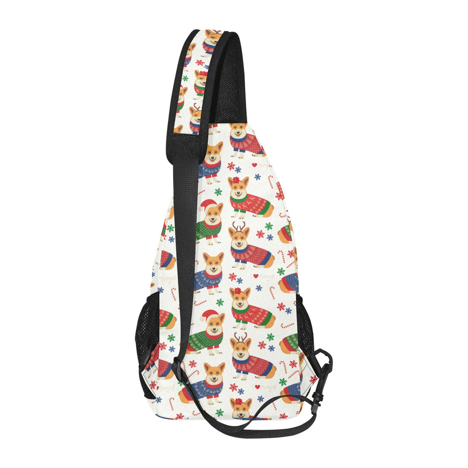 Corgi Christmas Pattern All Over Print Chest Bag