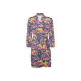 Goldfish Pattern Print Design 05 Men's Long Sleeve Belted Night Robe