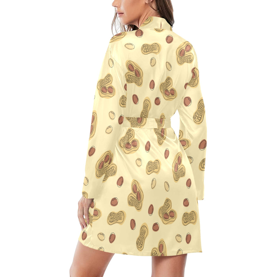 peanuts design pattern Women's Long Sleeve Belted Night Robe