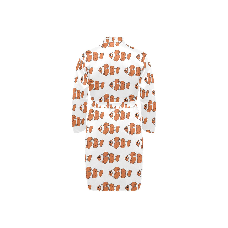 Clown Fish Pattern Print Design 05 Men's Long Sleeve Belted Night Robe