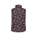 Hummingbird Pattern Print Design 04 Women's Padded Vest