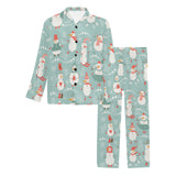 Cute snowman pattern Men's Long Pajama Set