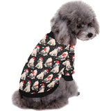 Christmas Pugs Santa_s red cap pattern All Over Print Pet Dog Round Neck Fuzzy Shirt