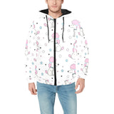 Cute poodle dog star pattern Men's Padded Hooded Jacket