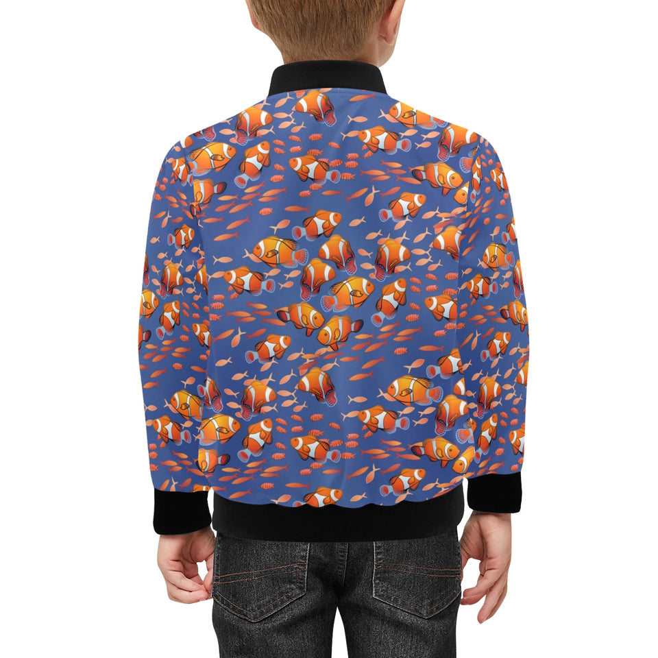Clown Fish Pattern Print Design 04 Kids' Boys' Girls' Bomber Jacket