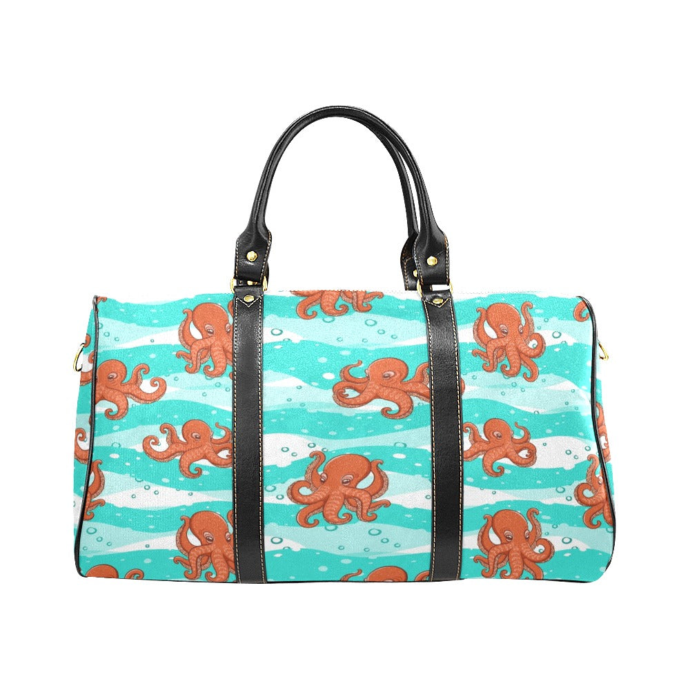 Octopuses sea wave background Travel Bag