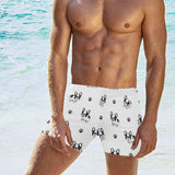 Cute french bulldog paw pattern Men's Swimming Trunks