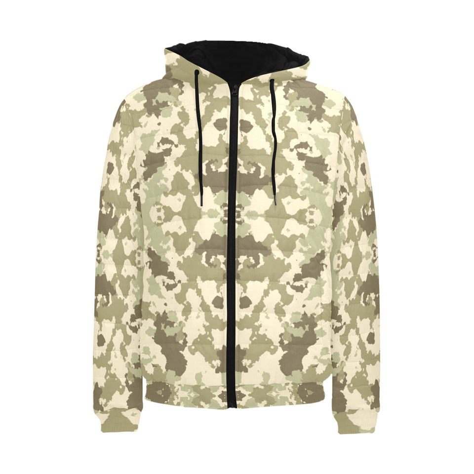 Light Green camouflage pattern Men's Padded Hooded Jacket