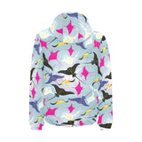 Stingray Pattern Print Design 01 Men's Padded Hooded Jacket
