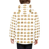 Hamburger Pattern Print Design 02 Kids' Boys' Girls' Padded Hooded Jacket