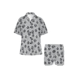 Sun Glasses Pattern Print Design 04 Women's V-Neck Short Pajama Set