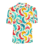 Colorful moon pattern Men's All Over Print Polo Shirt