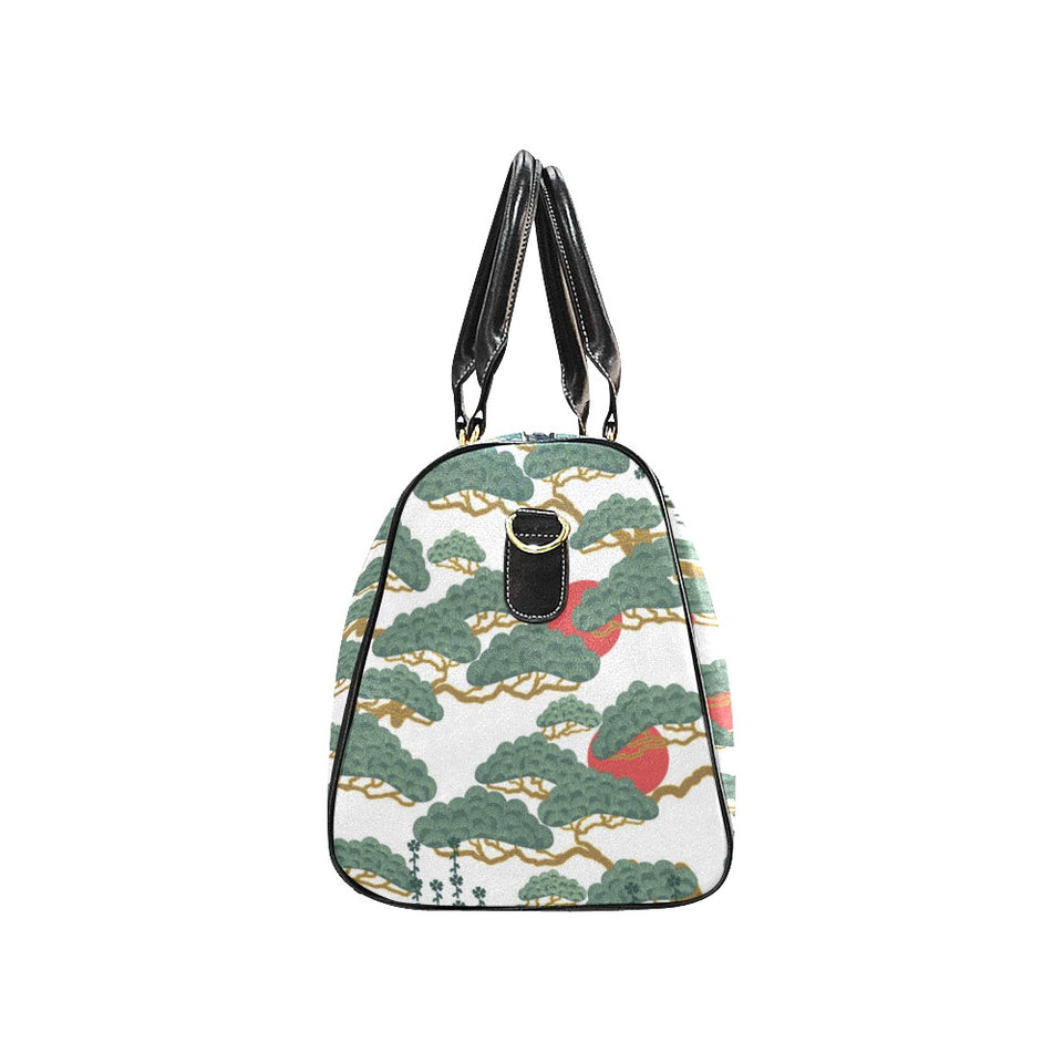 Bonsai red sun japanese pattern Travel Bag