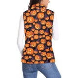 Halloween Pumpkin pattern Women's Padded Vest