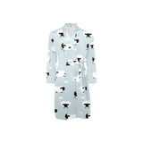 Sheep polka dot cloud pattern Men's Long Sleeve Belted Night Robe