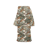 Monkey tropical leaves background Blanket Robe with Sleeves