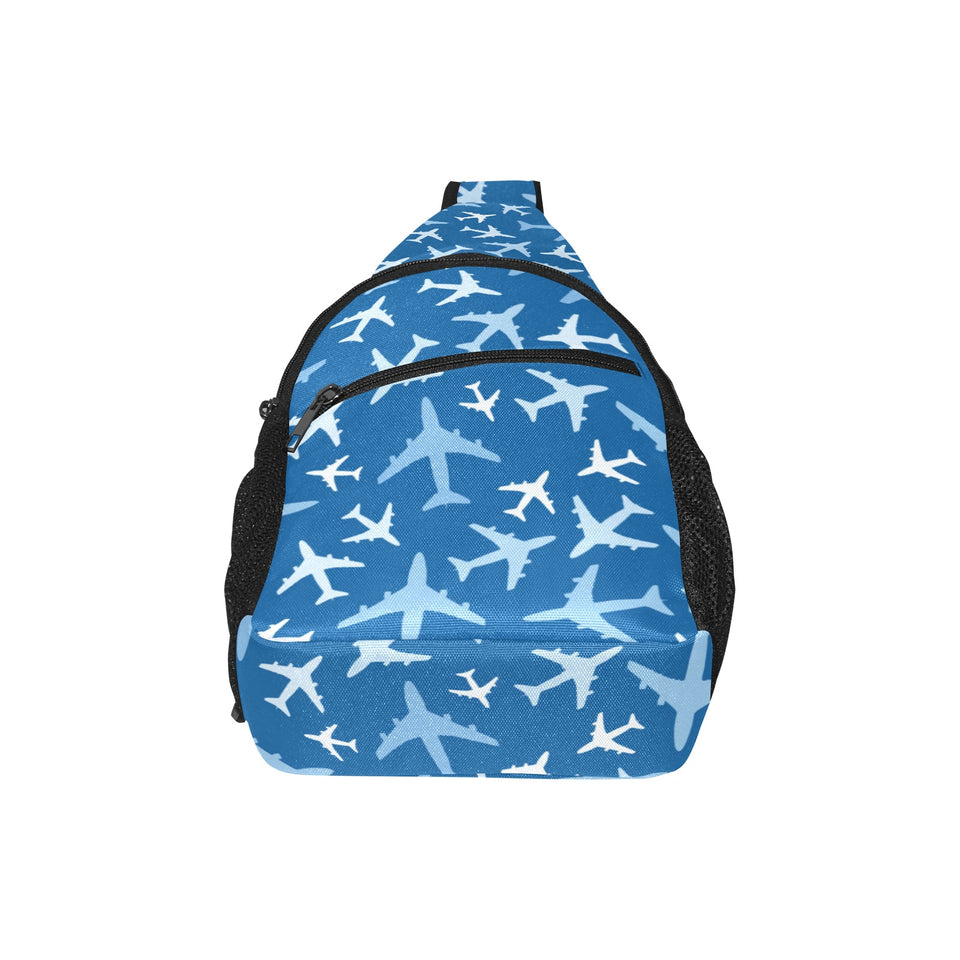 Airplane pattern in the sky All Over Print Chest Bag