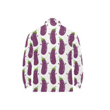 Eggplant Pattern Print Design 01 Men's Long Sleeve Polo Shirt