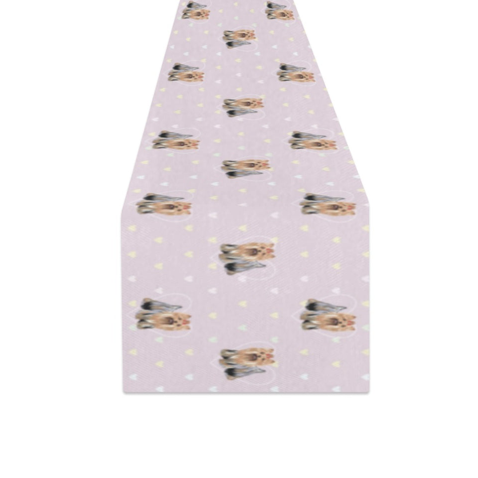 Yorkshire Terrier Pattern Print Design 02 Table Runner