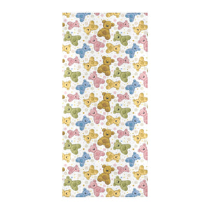 Teddy Bear Pattern Print Design 01 Beach Towel