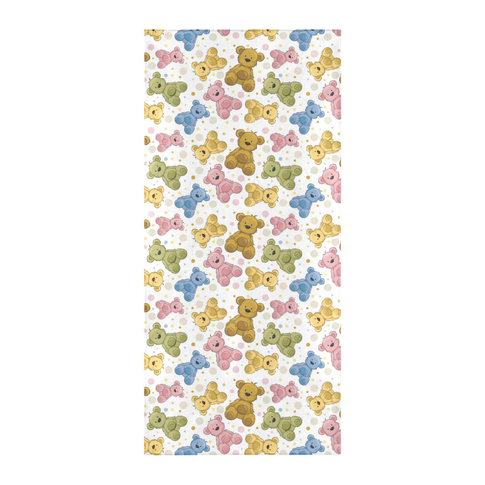 Teddy Bear Pattern Print Design 01 Beach Towel