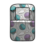 Bowling ball and pin gray background Car Seat Back Organizer