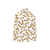 French fries potato pattern Women's Long Sleeve Polo Shirt