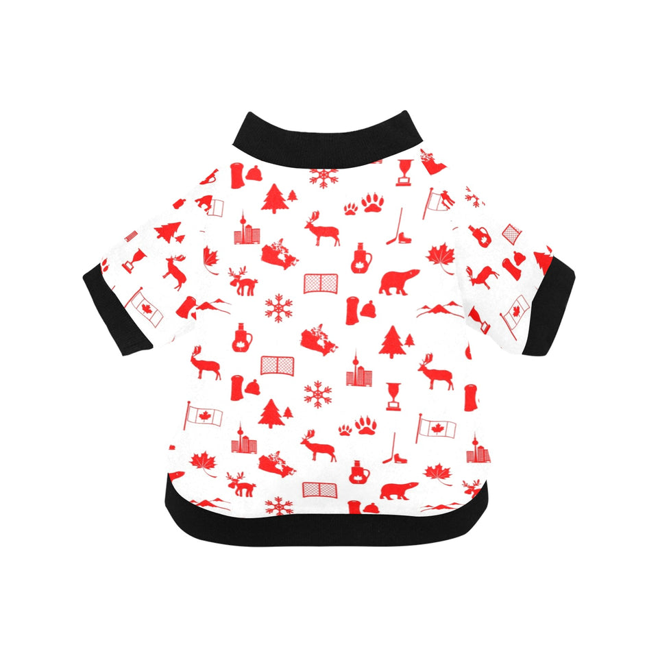 Canada Pattern Print Design 04 All Over Print Pet Dog Round Neck Fuzzy Shirt