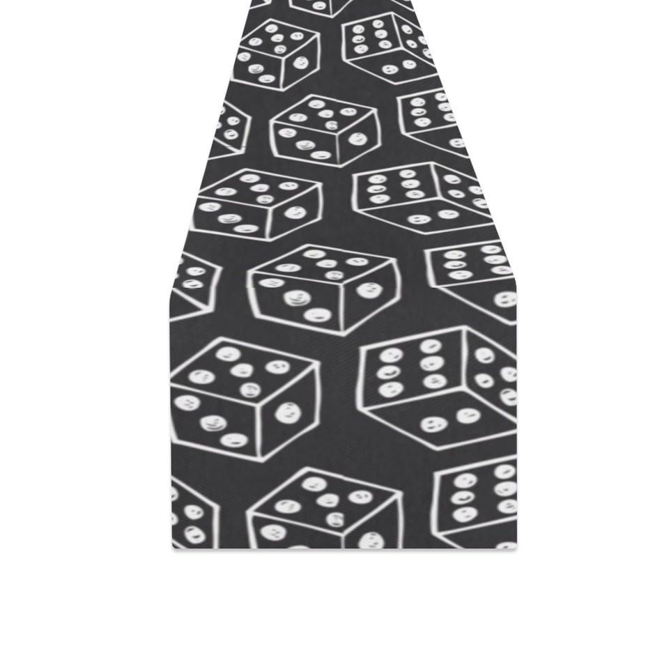 Dice Pattern Print Design 01 Table Runner