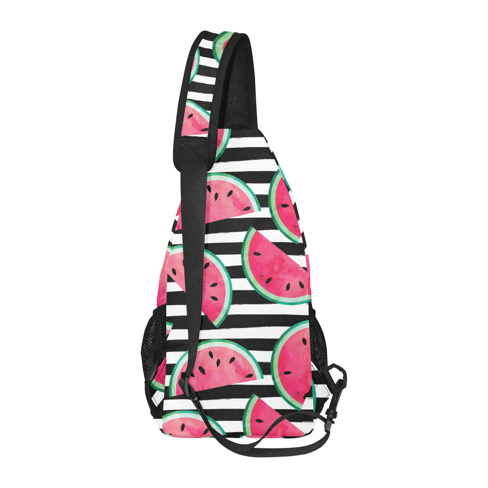 Watercolor paint textured watermelon pieces All Over Print Chest Bag