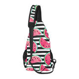 Watercolor paint textured watermelon pieces All Over Print Chest Bag