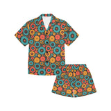 Gear Pattern Print Design 01 Kids' Boys' Girls' V-Neck Short Pajama Set