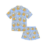 Beer pattern Kids' Boys' Girls' V-Neck Short Pajama Set