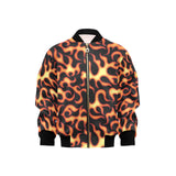 Fire flame dark pattern Kids' Boys' Girls' Bomber Jacket