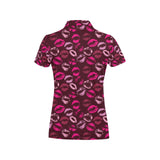 Lips Pattern Print Design 03 Women's All Over Print Polo Shirt