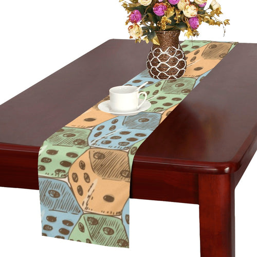 Dice Pattern Print Design 05 Table Runner