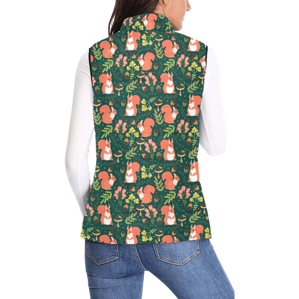 Squirrel Pattern Print Design 03 Women's Padded Vest