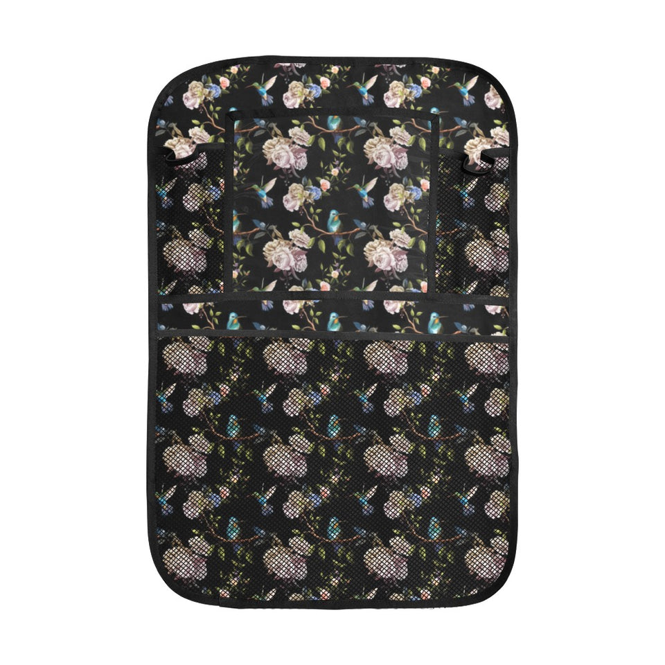 Hummingbird Pattern Print Design 03 Car Seat Back Organizer